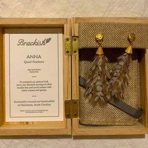 Brand New Brackish Quail Feather Earrings. Never worn.